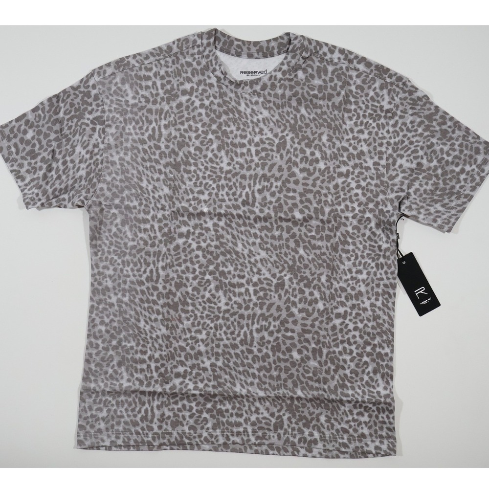 Reserved Supply Leopard Print Relaxed Fit T-Shirt Gray Animal Medium NWT